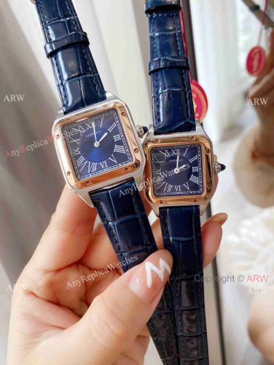 Best Quality Cartier Santos-Dumont Quartz Watches 2-Tone Rose Gold